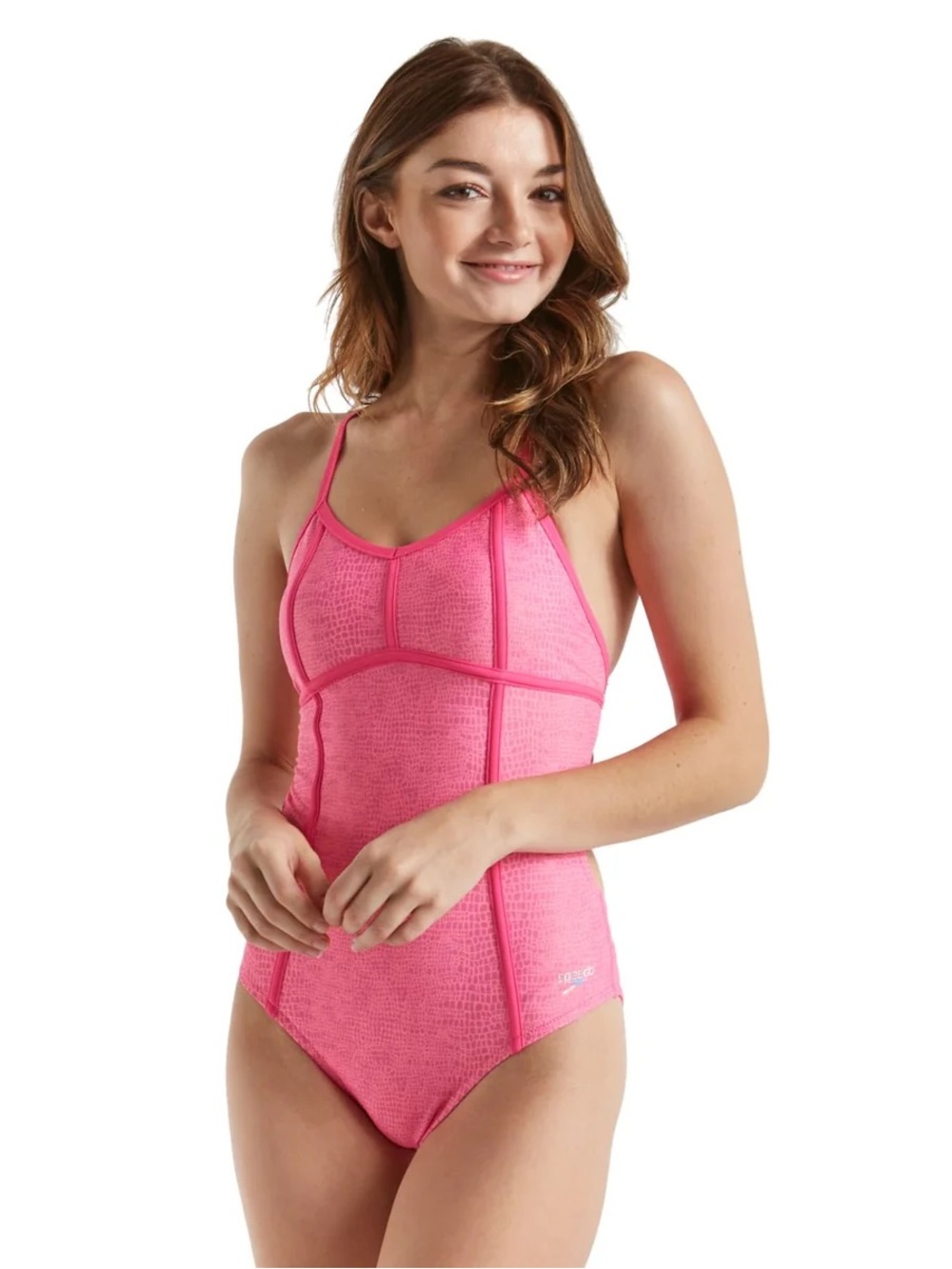 Speedo Hot Pink Textured Women's One-Piece Swimsuit